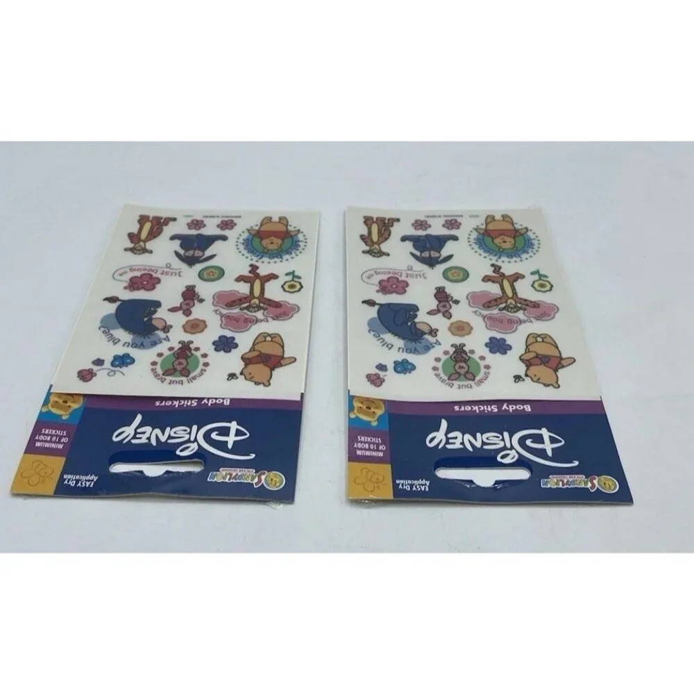 Winnie The Pooh Body Stickers Sandy Lion Disney Vintage Unopened Lot of 2 Packs